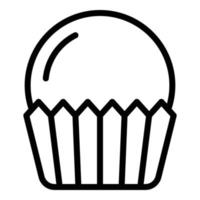 Schokoladen-Cupcake-Symbol Umrissvektor. Süßigkeiten essen vektor