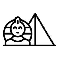 Pharao Pyramide Symbol Umrissvektor. antikes Ägypten vektor