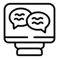 Online-Studien-Chat-Symbol Umrissvektor. Hausaufgabenhilfe vektor