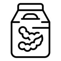 Soja-Drink-Pack-Symbol-Umrissvektor. pflanzliche Milch vektor