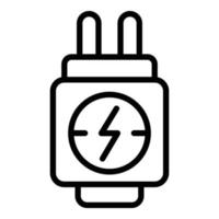 E-Zigarette Ladeadapter Symbol Umrissvektor. Zigarette dampfen vektor