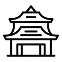 asiatische Pagode Symbol Umrissvektor. chinesisches Gebäude vektor