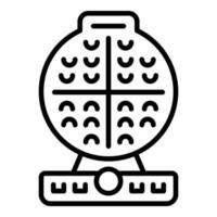 Wärme Waffeleisen Symbol Umrissvektor. Bügelmaschine vektor