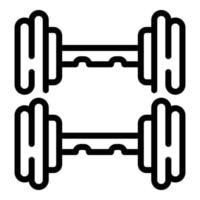 Fitnessstudio Langhantelständer Symbol Umrissvektor. sportliches Gewicht vektor