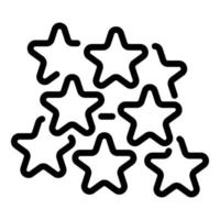 Marketing-Stars-Symbol Umrissvektor. soziale Überprüfung vektor