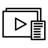 Video-Content-Icon-Umrissvektor. Medien planen vektor