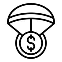 Symbol Umrissvektor für Wertausgaben. Einnahmen finanziell vektor