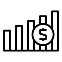 Symbol für den Umriss des Geldanstiegsdiagramms. frei arbeiten vektor