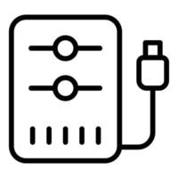 kleiner Powerbank-Symbol-Umrissvektor. Powerbank aufladen vektor