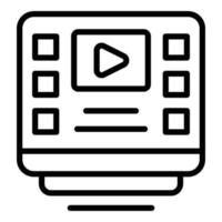Video-Online-Studiensymbol Umrissvektor. Prüfungstest vektor