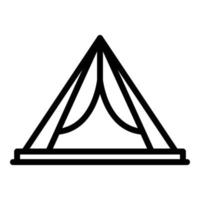 Zelt-Bungalow-Symbol Umrissvektor. Inselhaus vektor