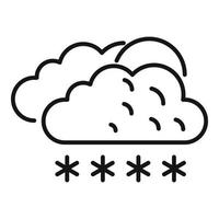 bewölkter Schnee-Symbol-Umrissvektor. Wetterwolke vektor