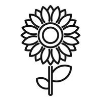 Sonnenblumen-Symbol Umrissvektor. Öko-Bauernhof vektor