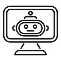 Online-Bot-Symbol-Umrissvektor. Bürodienst vektor