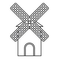 Mühlensymbol, Umrissstil vektor