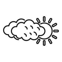 Sol under moln ikon översikt vektor. regn prognos vektor