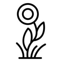 Öko-Reise-Blumensymbol Umrissvektor. Wald gehen vektor