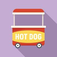 Flacher Vektor der Fast-Food-Ikone. Hot-Dog-Wagen