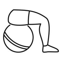 Therapeut Fitness Ball Symbol Umrissvektor. ärztliche Therapie vektor