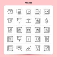 Umriss 25 Finance Icon Set Vektor Line Style Design schwarze Icons Set lineare Piktogramm Pack Web und mobile Geschäftsideen Design Vektor Illustration