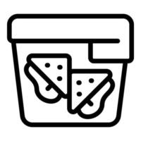 Sandwich-Box-Symbol Umrissvektor. Behälter essen vektor