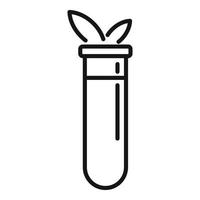 Landwirtschaftslabor Reagenzglas Symbol Umrissvektor. GVO-Lebensmittel vektor