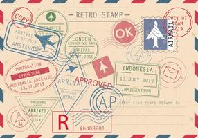 Set Retro Stamp Vectors