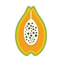 Papaya-Symbol flach isolierter Vektor