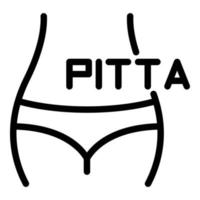 Pitta-Diät-Symbol Umrissvektor. ayurvedische Ernährung vektor
