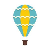 Heißluftballon-Symbol flach isolierter Vektor