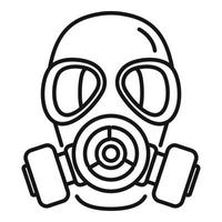 Verschmutzung Gasmaske Symbol Umrissvektor. giftige Luft vektor