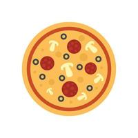 Pilzsoße Pizza Symbol flach isoliert Vektor