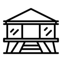 Holzhaus-Symbol Umrissvektor. Hütte Wald vektor