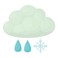 Schnee- und Regensymbol, Cartoon-Stil vektor