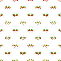 rastafarian korsade flaggor mönster, tecknad serie stil vektor