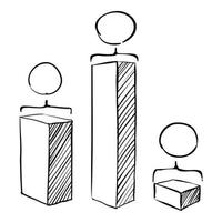 quadratisches Diagramm Infografiken, handgezeichneter Stil vektor