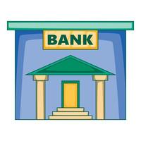 Bank ikon, tecknad serie stil vektor