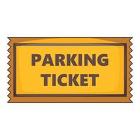 Parkticket-Symbol, Cartoon-Stil vektor