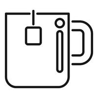 Symbol Umrissvektor für Teetassenunterstützung. Bürodienst vektor