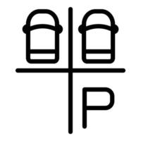 Parkplatz Auto Service Symbol Umriss Vektor. Parkgarage vektor