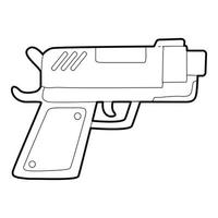 pistol ikon, översikt stil vektor