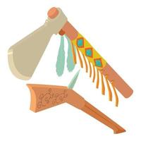 isometrischer vektor der traditionellen waffenikone. Native American Tomahawk und War Clubs