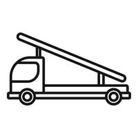 Fracht-LKW-Symbol Umrissvektor. Bodenunterstützung vektor