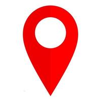 Standort-Pin-Symbol. Ortsmarkierungen auf der Karte sind rot auf weißem Hintergrund. gut für die Schifffahrtsnavigation. vektor