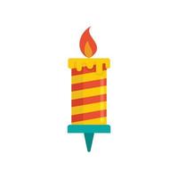 Geburtstag Kerze Flamme Symbol flach isoliert Vektor
