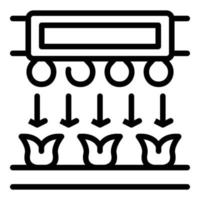 Symbol-Umrissvektor für automatisches Tropfsystem. Gartenbewässerung vektor