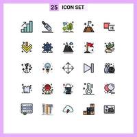 Stock Vector Icon Pack mit 25 Linienzeichen und Symbolen für editierbare Vektordesign-Elemente des Schnittschnittstellengartenbenutzerbergs