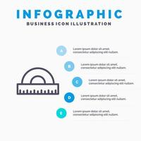 Design Zeichnung Bildung Geometrie Liniensymbol mit 5 Schritten Präsentation Infografiken Hintergrund vektor