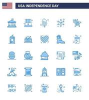 25 blaue Zeichen für Usa-Unabhängigkeitstag American Star Cold Police Badge editierbare Usa-Tag-Vektordesign-Elemente vektor