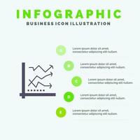 Graph Analyse Analytik Diagramm Daten festes Symbol Infografiken 5 Schritte Präsentationshintergrund vektor